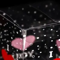 Складная прозрачная коробка из PVC, для упаковки подарков, I love you, 7×7×7 см