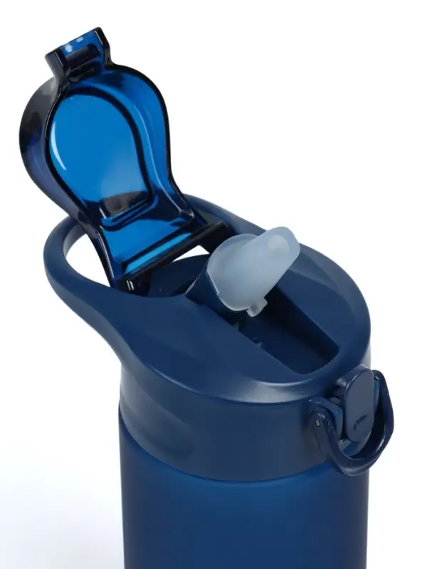 Бутылка для воды onlytop, 550 мл, тритан, с трубочкой, с поильником, синяя
