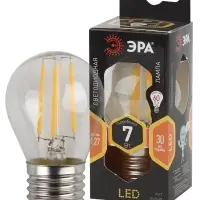Лампа светодиодная декоративная LED 7 Вт 910Лм 2700К шар, филамент теплый E27 230В F-LED P45-7W-827-E27