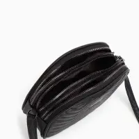 Сумка женская кросс-боди на молнии, 19&times;7&times;15 см, чёрная