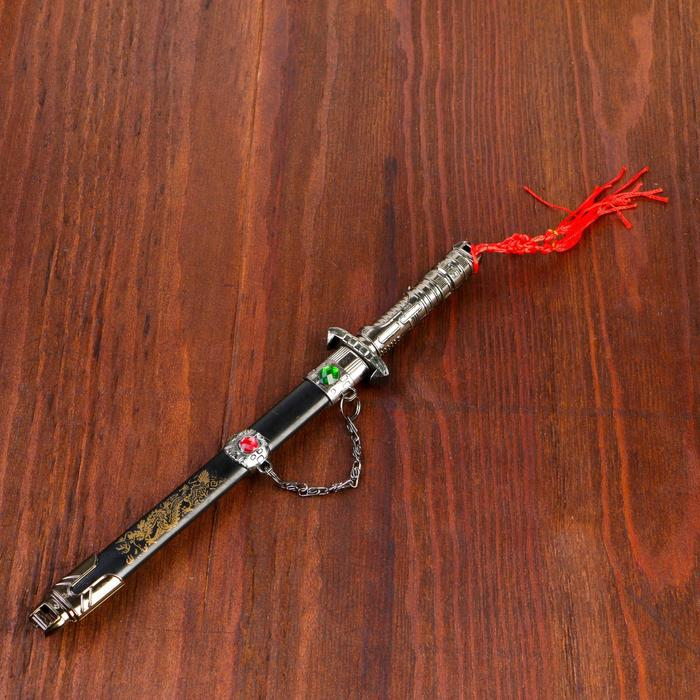 Сувенирный кинжал на подставке, на ножнах дракон, рукоять в форме светового меча, 25 см Сувенирный кинжал на подставке, на ножнах дракон, рукоять в форме светового меча, 25 см