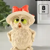 Фигурка гипс &laquo;Сова в шляпе&raquo;, слоновая кость, 8&times;5 см