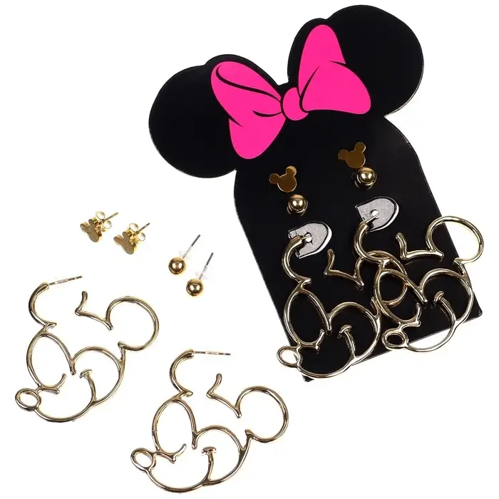 Серьги, набор украшений &laquo;Минни Маус&raquo;, золотой