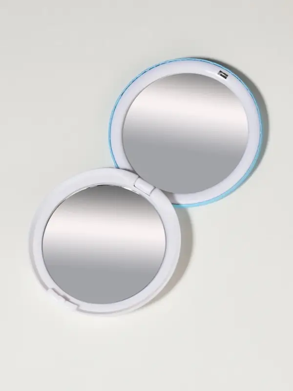 Зеркало складное &laquo;Деревья&raquo;, d=7.5 см, с увеличением х2, голубой/красный