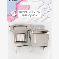 Застёжка для сумки, 3.5&times;3.8 см, цвет серебряный