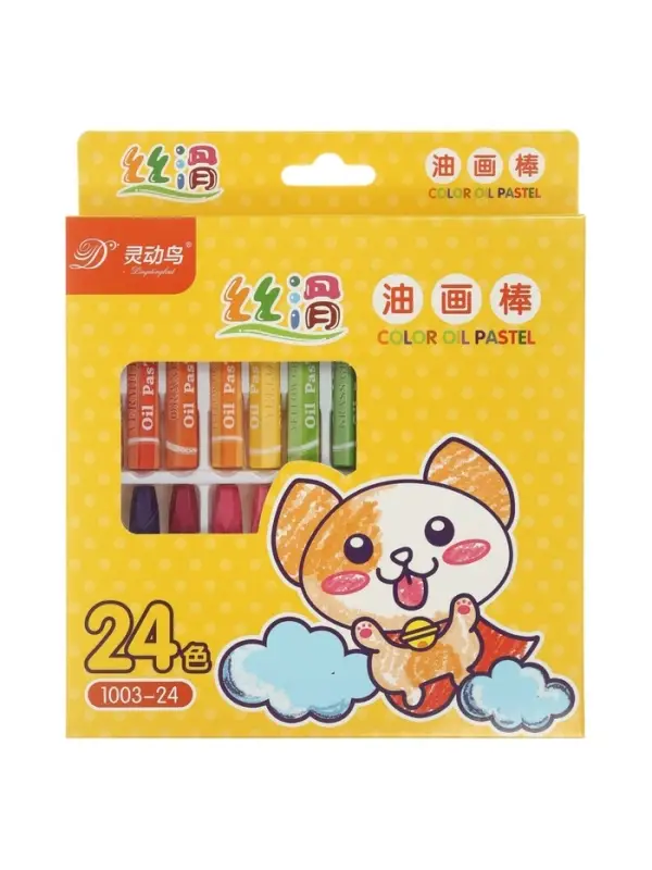 Пастель масляная 24 цвета, в бумажном держателе, в картонной коробке