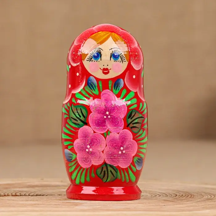 Матрёшка  Матрёшка "Нина", красное платье,  5-кукольная, 11 см