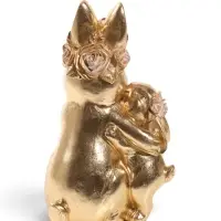 Фигурка полистоун &laquo;Зайчики в розовых венках - нежность&raquo; 12&times;9&times;19.5 см