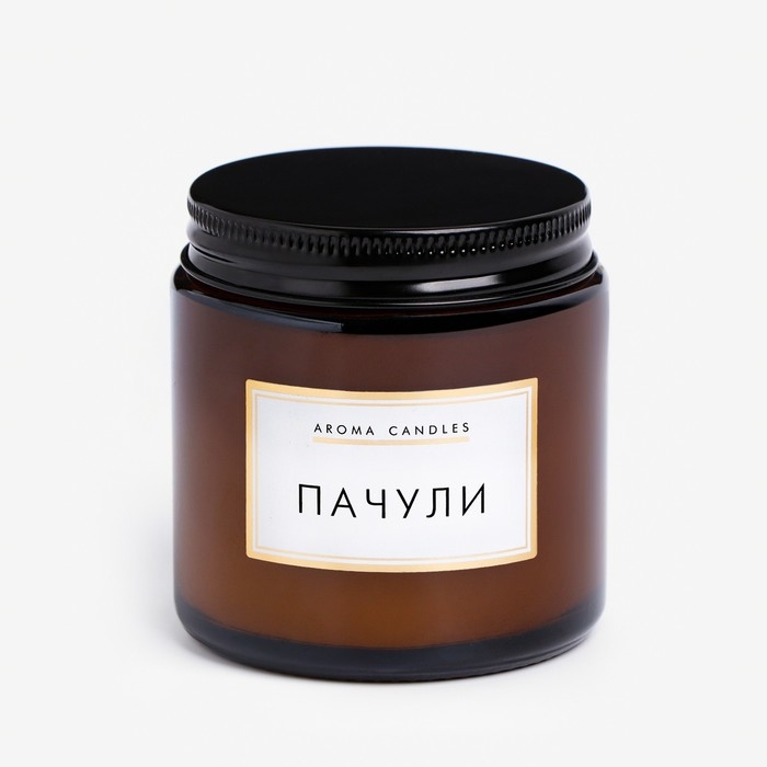 Свеча в банке ароматическая  Свеча в банке ароматическая "Пачули", 6,2х6,2х6,5 см, 9 часов