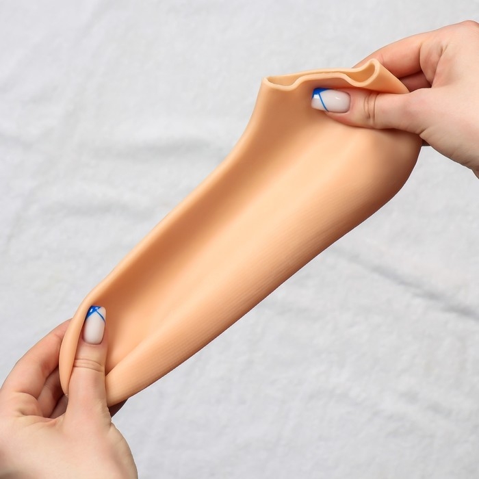 Носочки для педикюра, силиконовые, 18 × 10 см, размер S, цвет бежевый Носочки для педикюра, силиконовые, 18 × 10 см, размер S, цвет бежевый