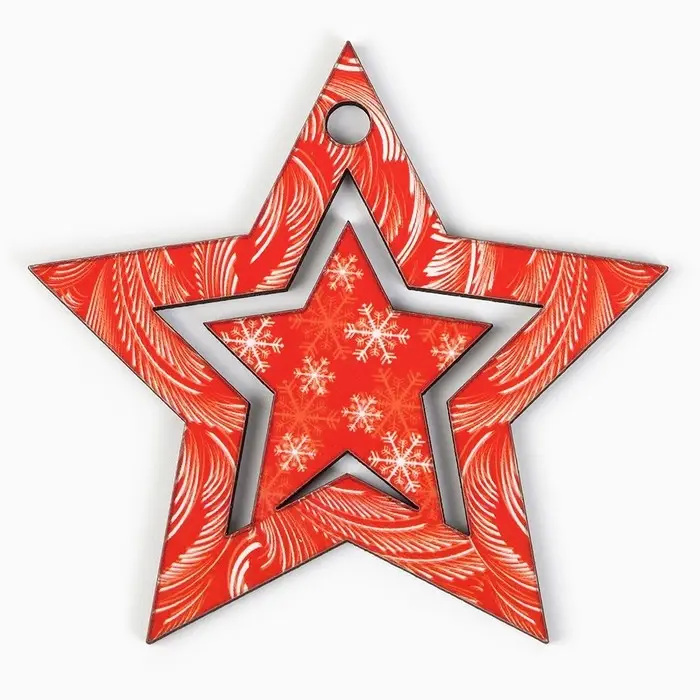 Ёлочная игрушка новогодняя «Звёздочка», на Новый год, 7,4 х 7,1 см Ёлочная игрушка новогодняя «Звёздочка», на Новый год, 7,4 х 7,1 см
