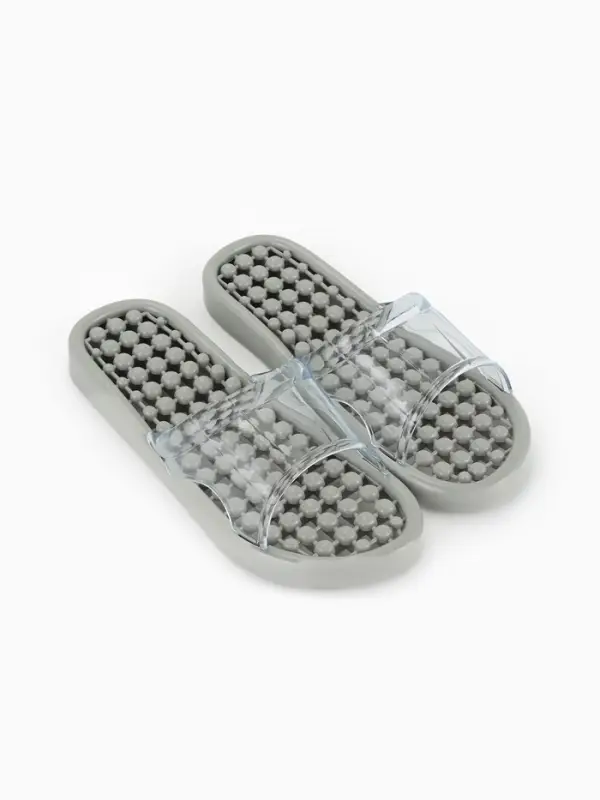 Массажёр для ног, тапочки, пара, 25 см, размер 37-39, серый