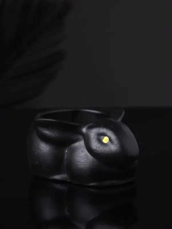 Подсвечник  Подсвечник "Заяц" 9х6х4 см, черный