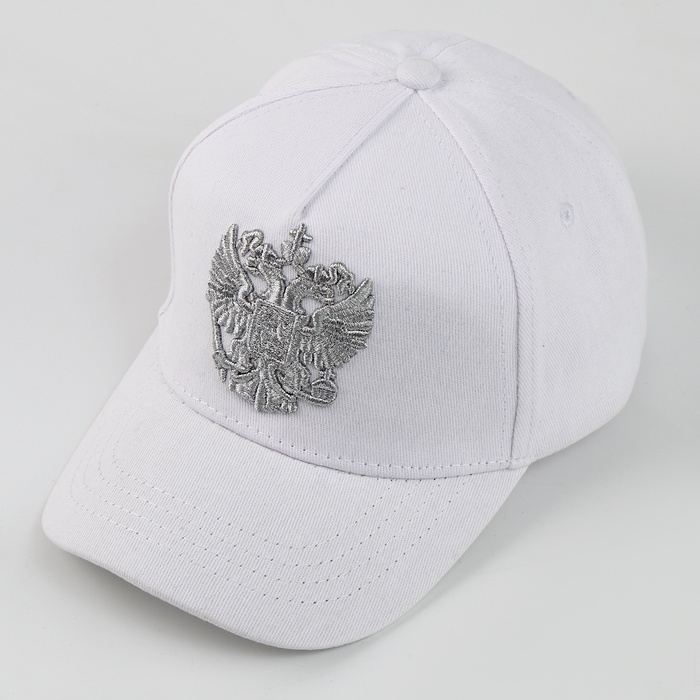 Кепка детская для девочки «Герб», цвет белый, р-р 52-54, 5-7 лет