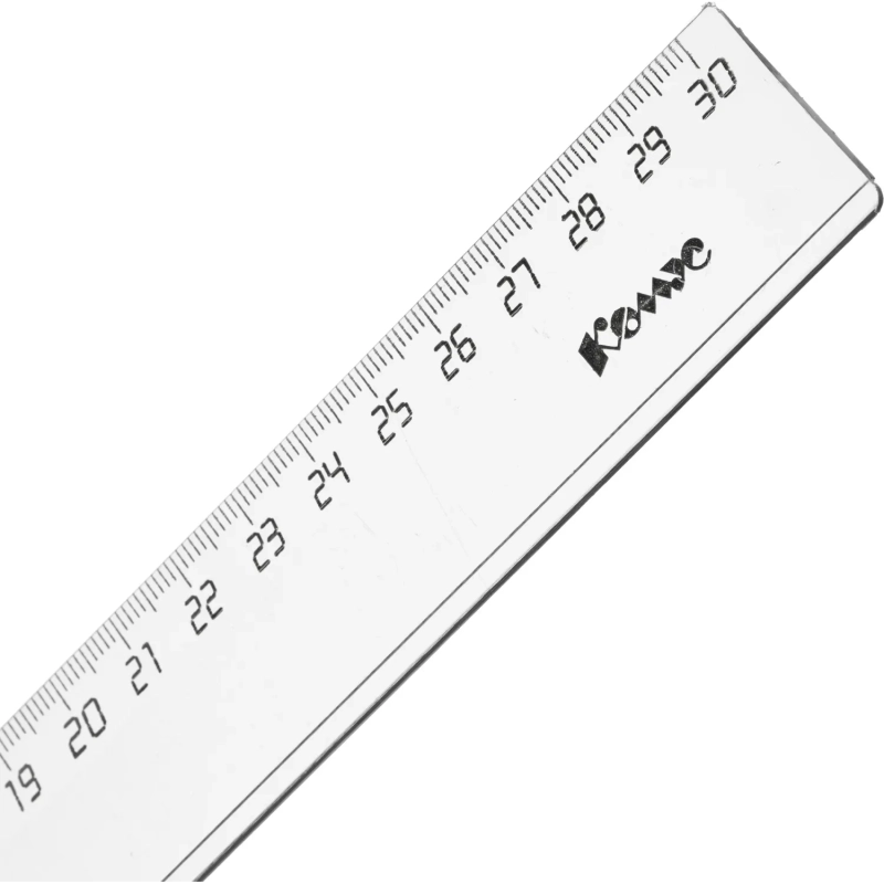 Линейка 30см Комус 2 шт/уп прозрачная, бесцветная