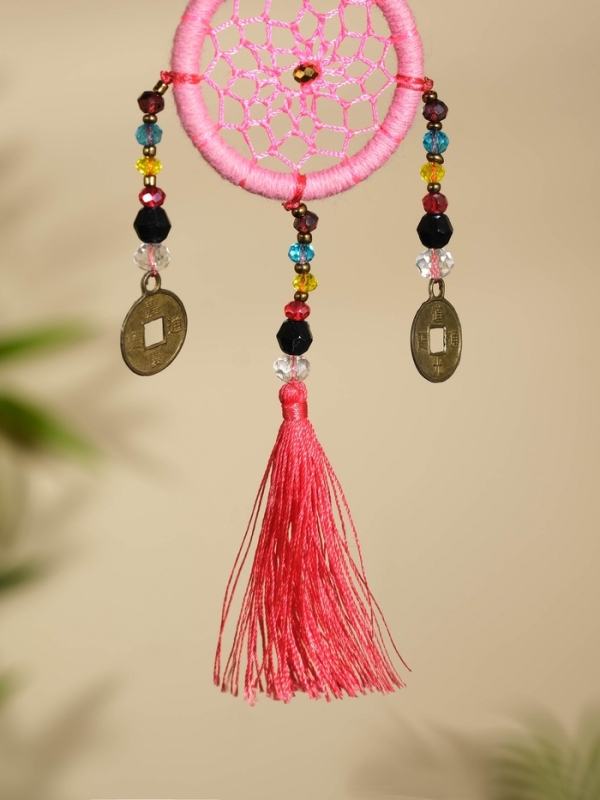 Брелок Брелок "Ловец снов" 4х15 см. розовый