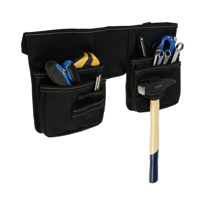 Сумка поясная универсальная для инструмента ТУНДРА, 2-секционная, оксфорд 650ПВХ, 8 карманов 1053408 Сумка поясная универсальная для инструмента ТУНДРА, 2-секционная, оксфорд 650ПВХ, 8 карманов 1053408