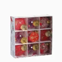 Ёлочные игрушки &laquo;Капризы зимы&raquo;, шары новогодние, d=6 см, 9 шт. красный