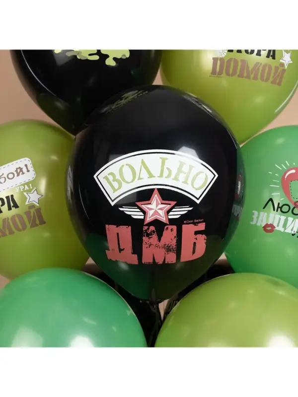 Воздушные шары латексные 12" &laquo;Дембель&raquo;, набор 25 шт.