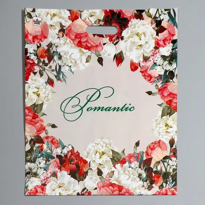 Пакет &laquo;Благородные цветы&raquo;, полиэтиленовый с вырубной ручкой, 38&times;45 см, 60 мкм