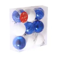 Ёлочные игрушки &laquo;Полночь&raquo;, шары новогодние, d=5.5 см, 9 шт., завитки, синий белый
