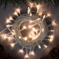 Гирлянда &laquo;Нить&raquo; 5 м, IP20, белая нить, 50 LED, свечение тёплое белое, 8 режимов, 220 В