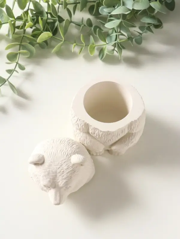 Шкатулка с крышкой для украшений &laquo;Медведь&raquo;, 11&times;7 см, гипс