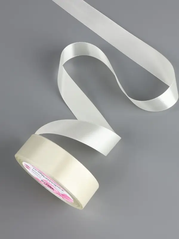 Лента атласная, 25 мм, 23&plusmn;1 м, нежно-бежевая №02