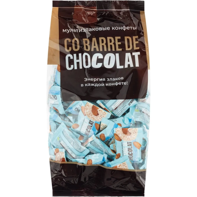Конфеты Co barre de Chocolat мультиз. с цельн. минд. и с бел. кон. гл., 1кг
