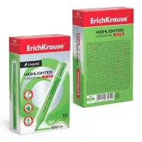 Маркер текстовыделитель ErichKrause Liquid Visioline V-14 Neon, 0.6-4.0 мм, жидкие чернила на водной основе, зелёный