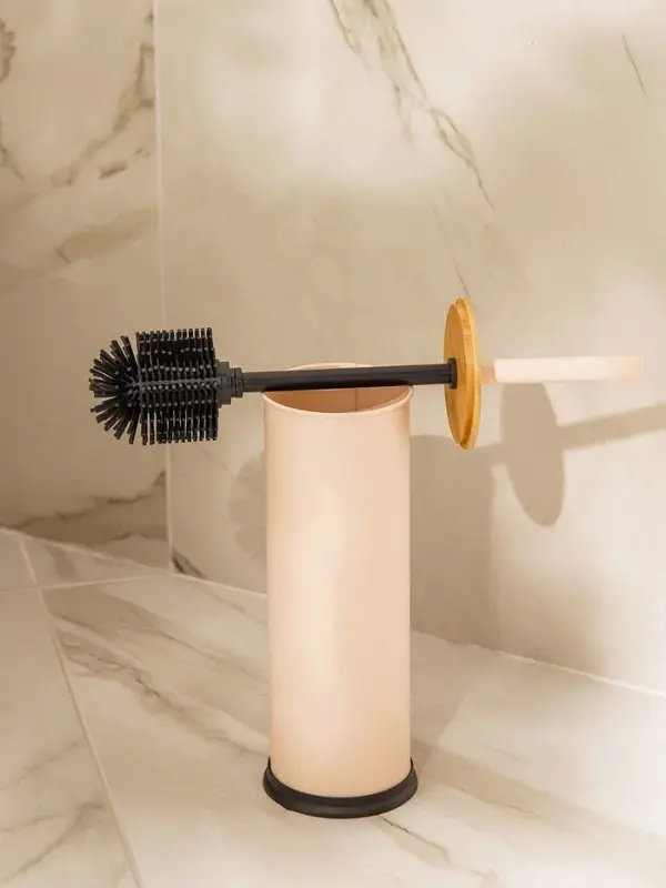 Ёршик для унитаза с подставкой SL Home, силиконовый, 9.8&times;9.8&times;39, бежевый