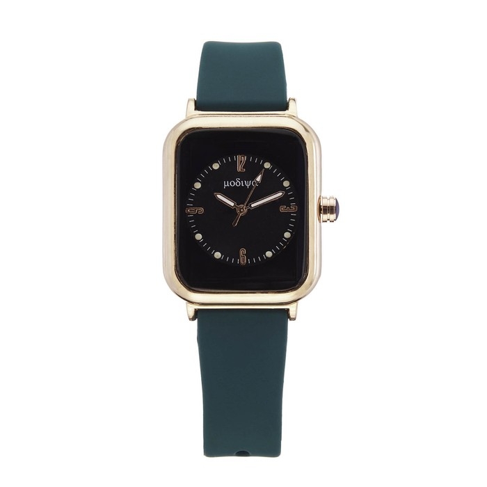 Часы наручные кварцевые женские, темно-зеленый ремешок Часы наручные кварцевые женские, темно-зеленый ремешок