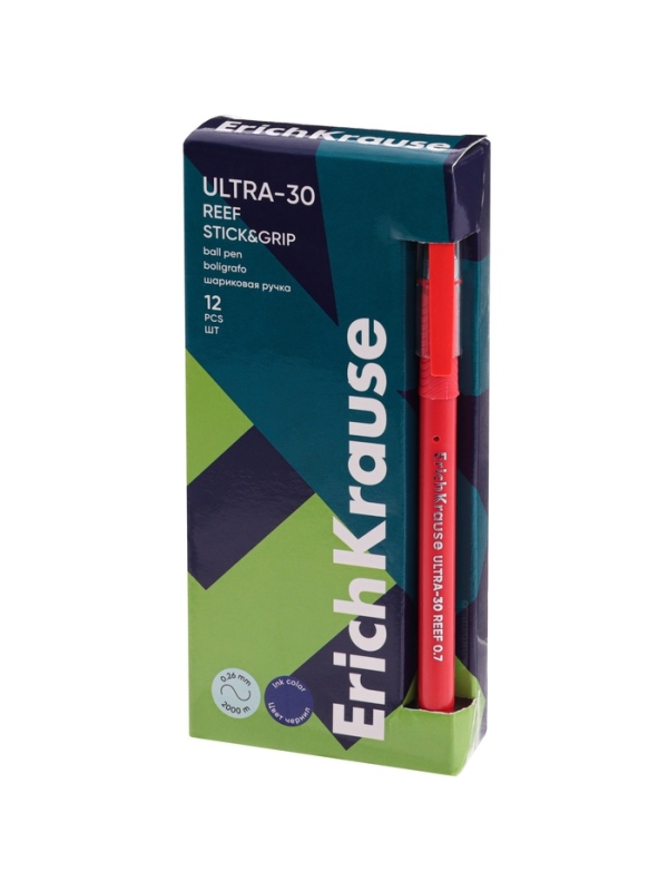 Ручка шариковая ErichKrause ULTRA-30 Stick&Grip Reef, 0.7мм, тониров, ультра, синяя Ручка шариковая ErichKrause ULTRA-30 Stick&Grip Reef, 0.7мм, тониров, ультра, синяя