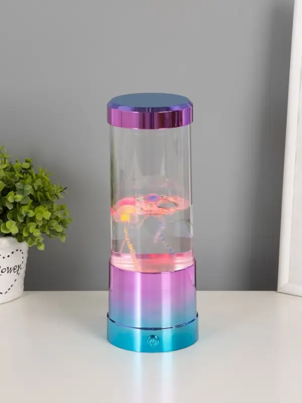 Светильник  Светильник "Медузы" LED, RGB, USB, 3-5Вт, розово-голубой металлик 9х9х3 см