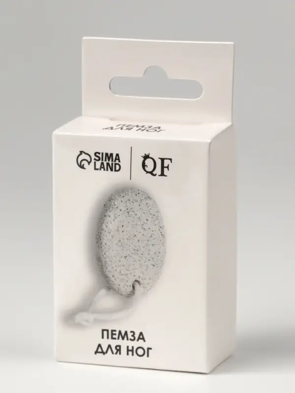 Пемза для педикюра, с подвесом, 7.2×5 см, в коробке, белая