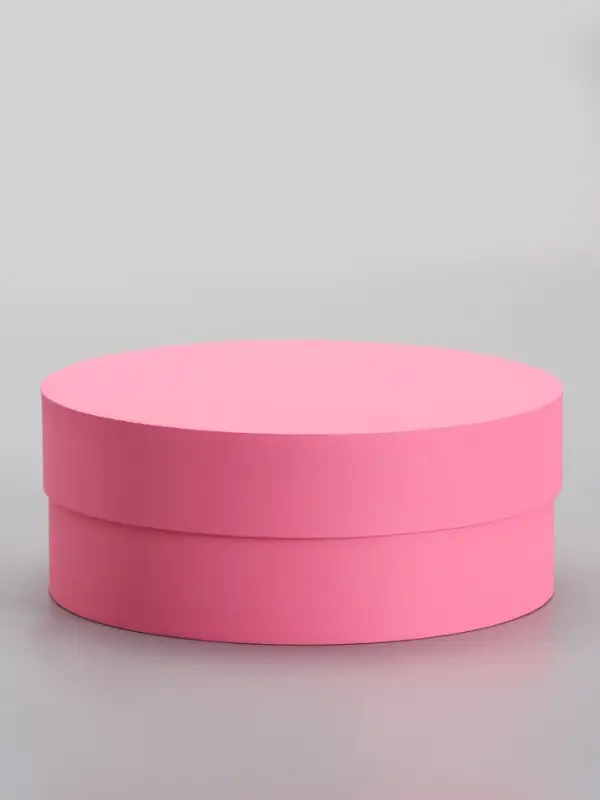 Коробка круглая подарочная розовая, 20&times;8 см