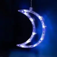 Гирлянда &laquo;Бахрома&raquo; 2.7&times;0.9 м с насадками &laquo;Месяц&raquo;, IP20, прозрачная нить, 138 LED, свечение белое, 8 режимов, 220 В