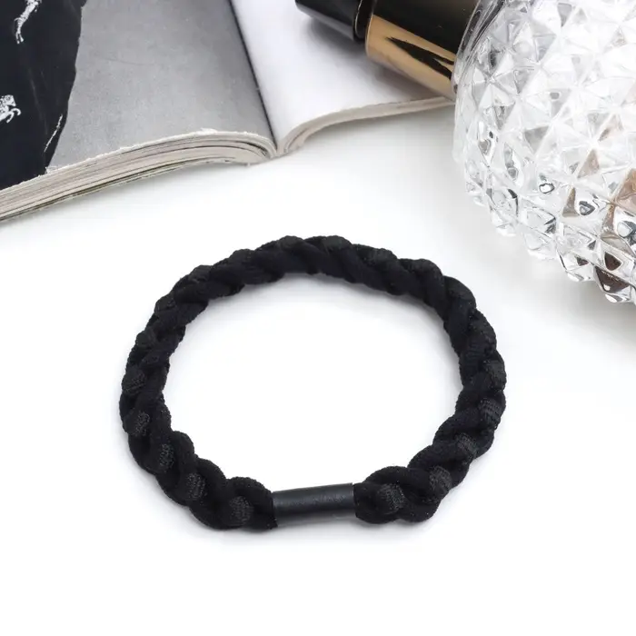 Резинка для волос "Спорт элит" сложное плетение, 5 см, чёрный