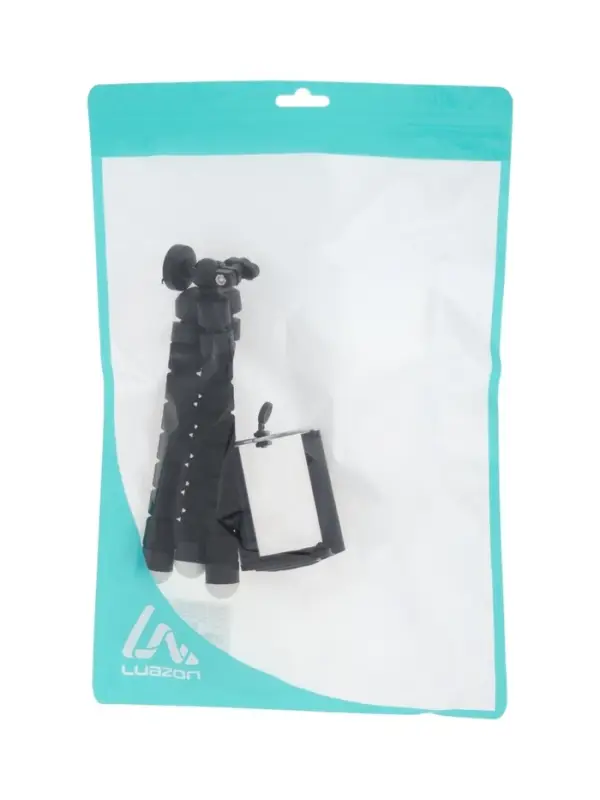 Штатив Luazon настольный, для телефона шириной до 7 см, гибкие ножки, высота 17 см, чёрный