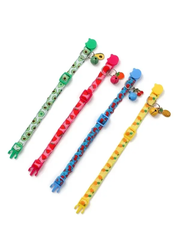 Набор ошейников для кошек &laquo;Пижон. Фрукты&raquo;, 19-32&times;1 см, 4 шт.