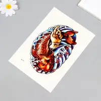 Переводная тату на тело цветная «Красный сом», 26.2×14.5 см
