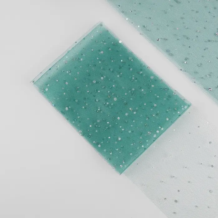 Фатин с блёстками, 15 см, 23 &plusmn;1 м, 11 &plusmn;1 г/м&sup2;, цвет тёмно-зелёный №59