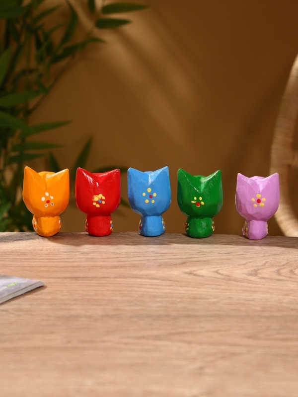 Сувенир интерьерный Сувенир интерьерный "Кошечки" дерево (набор 5 штук)