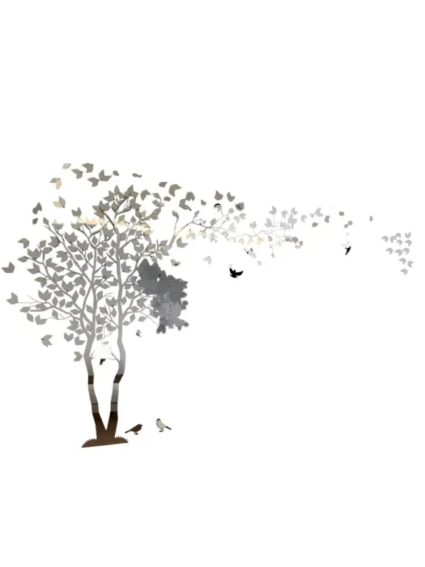 Наклейка интерьерная TAKE IT EASY &laquo;Дерево&raquo;, зеркальная, декор на стену, панно, 200&times;400 см