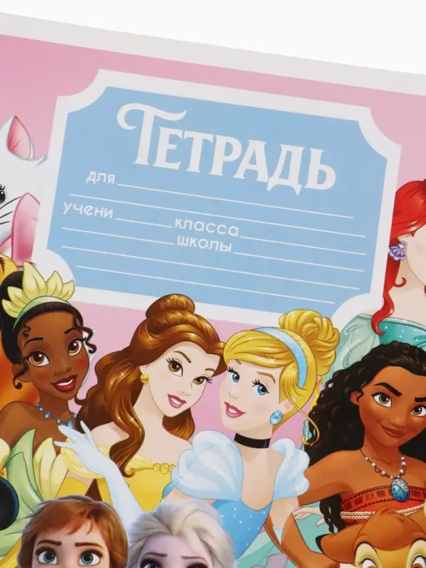 Тетрадь 12 листов в клетку &laquo;Принцессы&raquo;