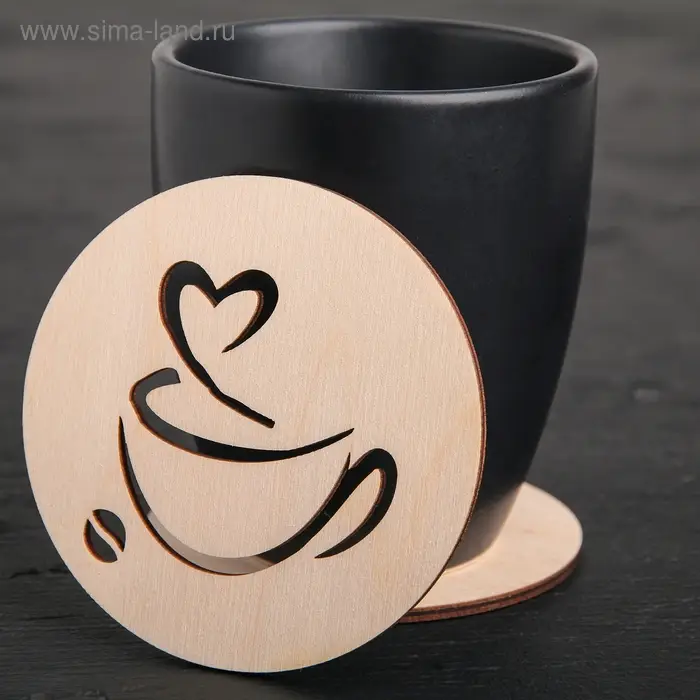 Подставка деревянная под кружку «Чашечка кофе», 9×9 см Подставка деревянная под кружку «Чашечка кофе», 9×9 см