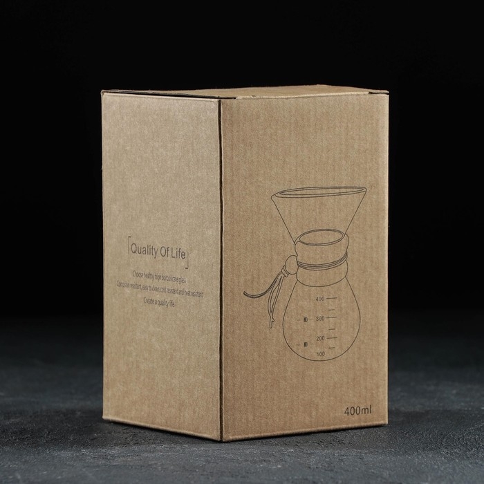 Кемекс стеклянный для заваривания кофе «Колумб», 400 мл, 13×11×17 см Кемекс стеклянный для заваривания кофе «Колумб», 400 мл, 13×11×17 см