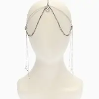 Украшение для волос "Шахерезада", цвет белый в серебре Украшение для волос "Шахерезада", цвет белый в серебре