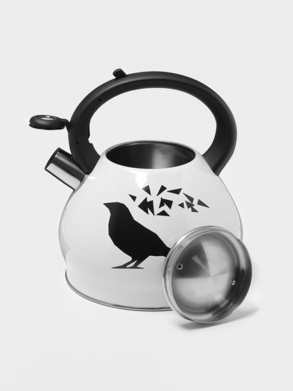 Чайник со свистком из нержавеющей стали Доляна Magic birds, 3 л, с индикатором нагрева, индукция Чайник со свистком из нержавеющей стали Доляна Magic birds, 3 л, с индикатором нагрева, индукция