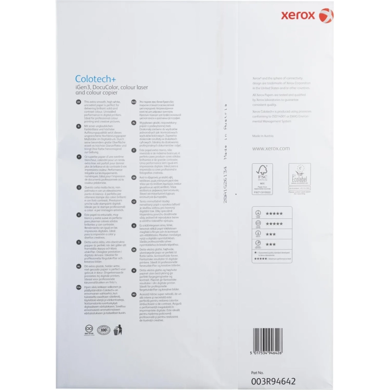 Бумага для цв.лазер.печ. Xerox Colotech + ( A3, 90 г/кв.м, 500)